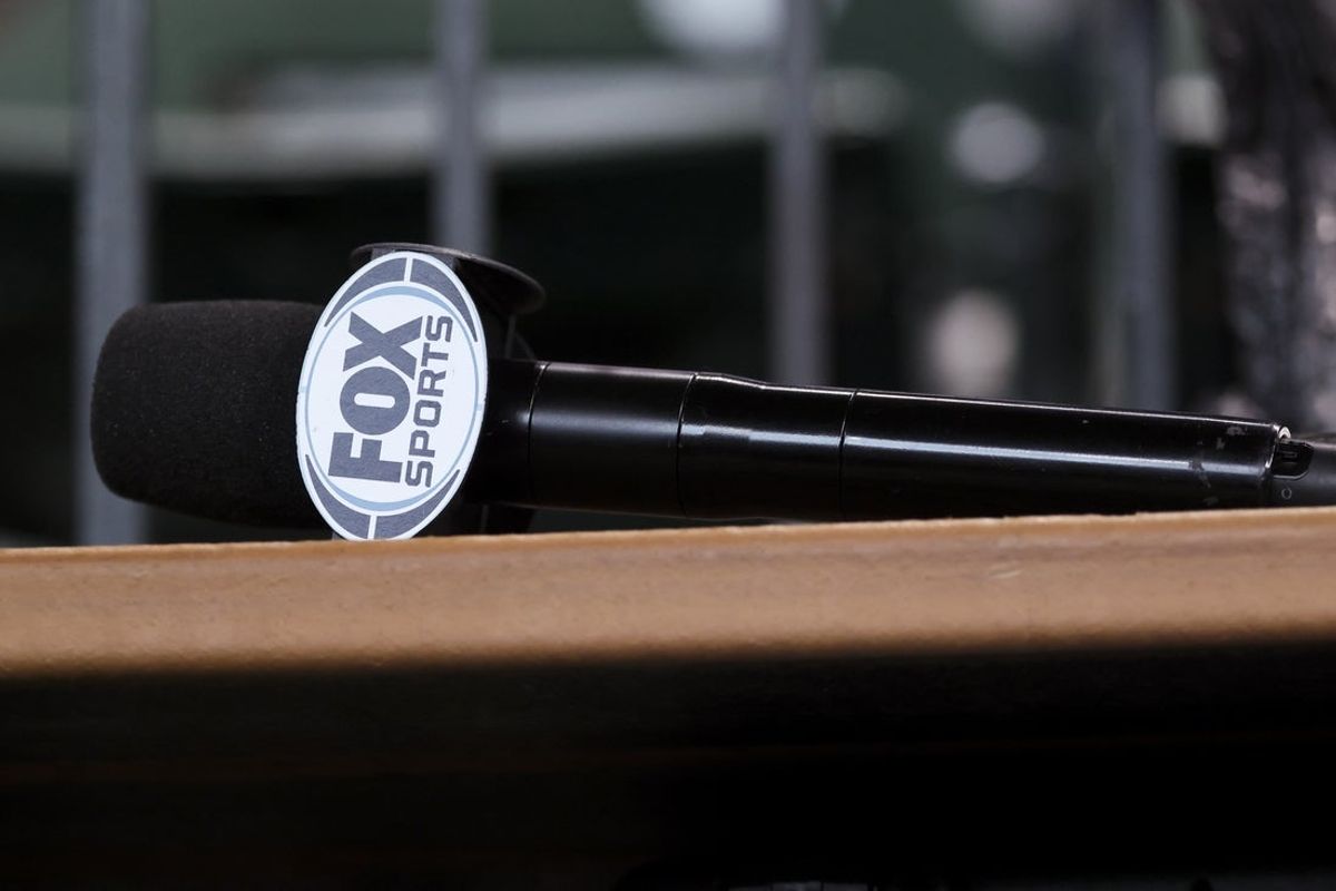 Mar 29, 2025; Houston, Texas, USA; General view of a Fox Sports microphone before the game between the Houston Astros and the New York Mets at Daikin Park. Mandatory Credit: Troy Taormina-Imagn Images