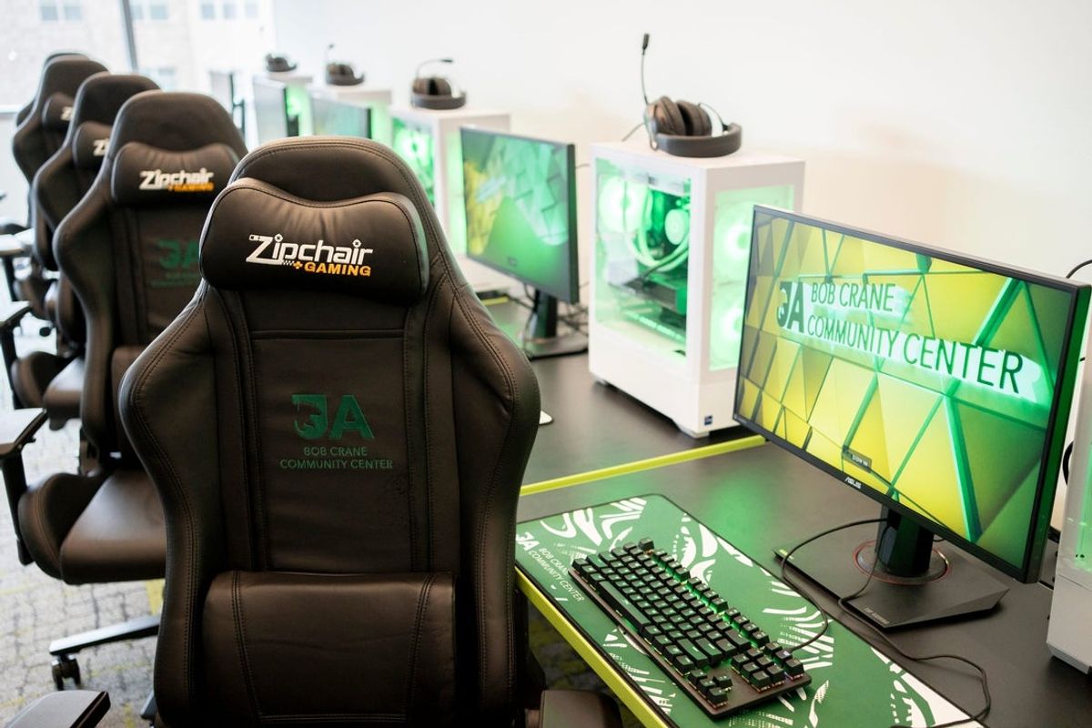 An esports gaming room at the Bob Crane Community Center, a five-story building on Tremont Road, in Upper Arlington, that is opening on Monday.