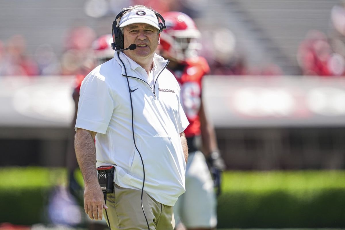 Georgia Bulldogs head coach Kirby Smart has a roster lined with talent but an unproven quarterback. Mandatory Credit: Dale Zanine-Imagn Images