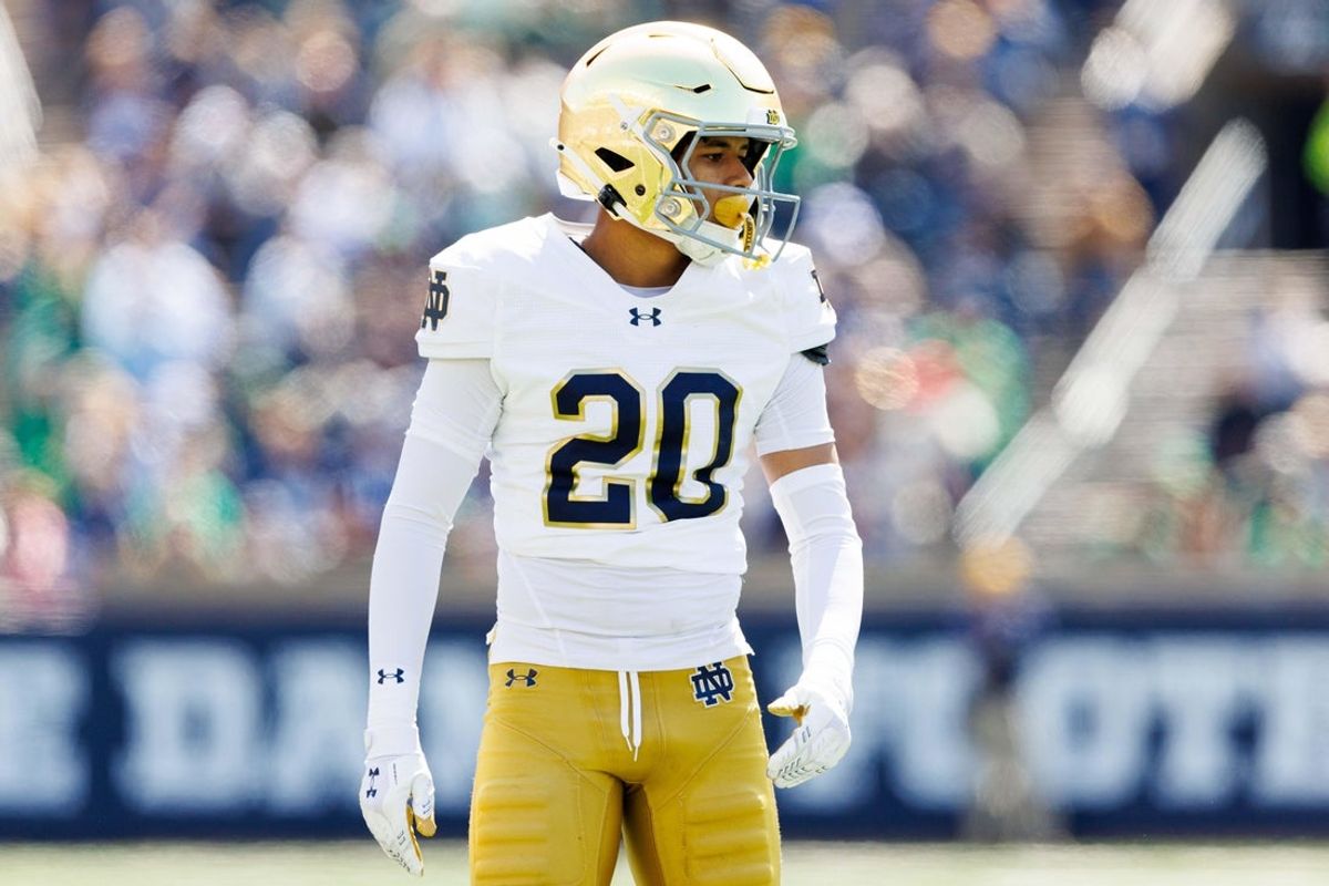 Notre Dame corner back Cree Thomas during the Notre Dame Blue-Gold spring football game at Notre Dame Stadium on Saturday, April 12, 2025, in South Bend.