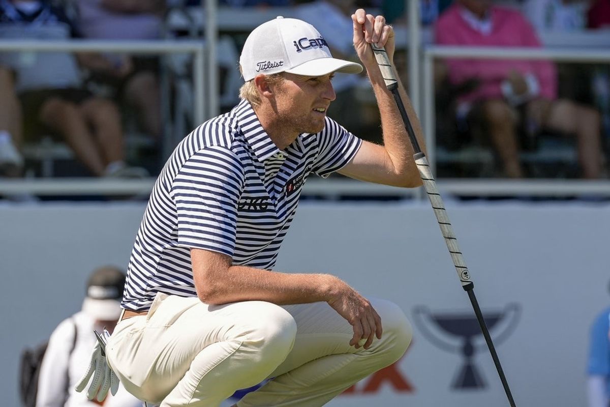 Apr 17, 2025; Hilton Head, South Carolina, USA; Will Zalatoris on 17 green during the first round of the RBC Heritage golf tournament. Mandatory Credit: Jim Dedmon-Imagn Images