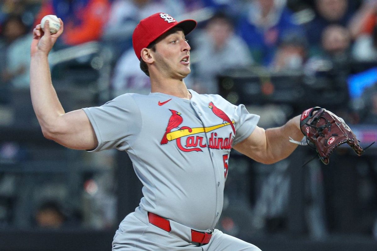 Apr 17, 2025; New York City, New York, USA; St. Louis Cardinals starting pitcher Andre Pallante (53) delivers a pitch during the first inning against the New York Mets at Citi Field. Mandatory Credit: Vincent Carchietta-Imagn Images