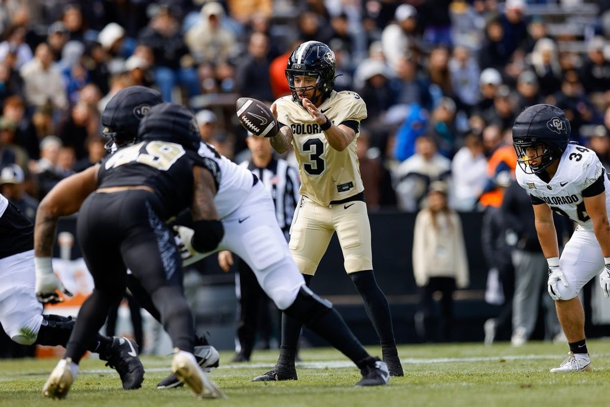 Apr 19, 2025; Boulder, CO, USA; Colorado Buffaloes quarterback Kaidon Salter (3) during the spring game at Folsom Field. Mandatory Credit: Isaiah J. Downing-Imagn Images