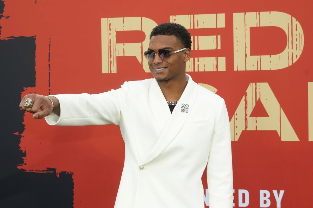 Apr 24, 2025; Green Bay, WI, USA; Michigan Wolverines cornerback Will Johnson on the red carpet before the 2025 NFL Draft at Lambeau Field. Mandatory Credit: Kirby Lee-Imagn Images