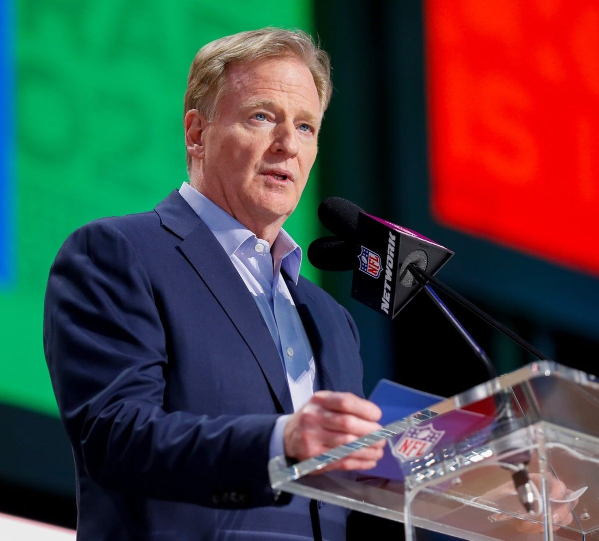 NFL Commissioner Roger Goodell welcomes fans to the 2025 NFL Draft before the first round on Thursday, April 24, 2025, at Lambeau Field in Green Bay, Wisconsin. The draft runs through April 26.
Tork Mason/USA TODAY NETWORK-Wisconsin