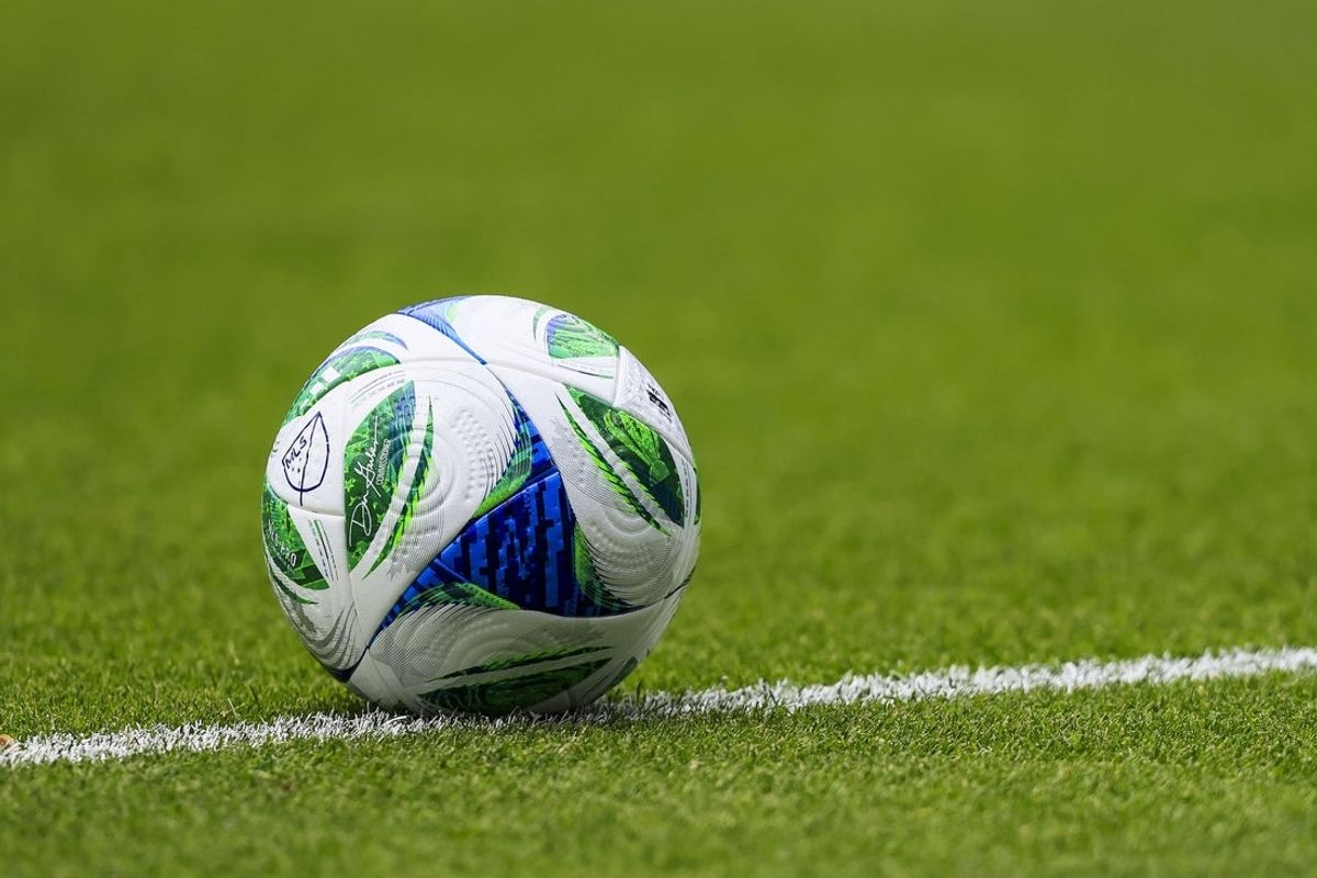 Apr 26, 2025; Cincinnati, Ohio, USA; A general view of the official Adidas game ball during the second half in the match between Sporting Kansas City and FC Cincinnati at TQL Stadium. Mandatory Credit: Katie Stratman-Imagn Images