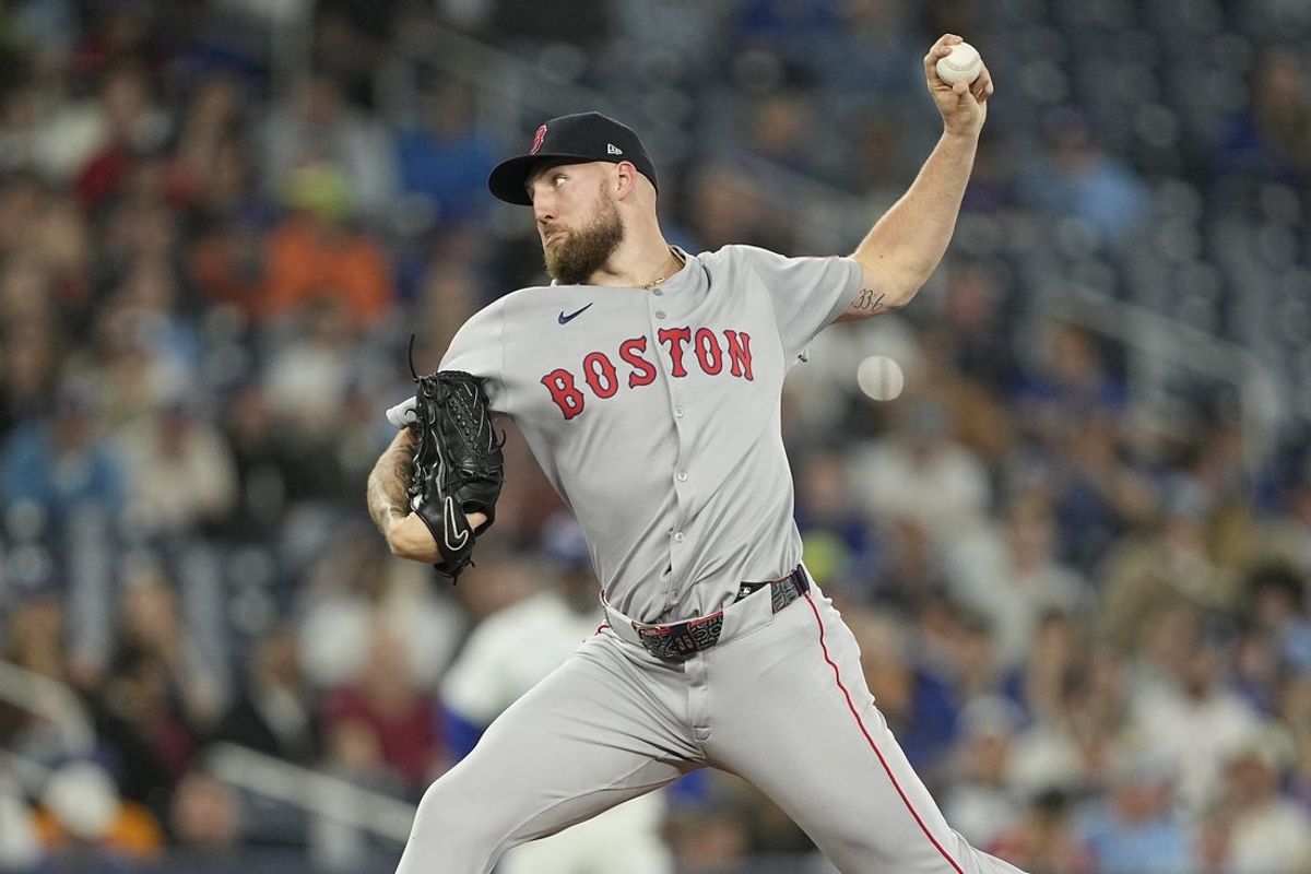 Apr 29, 2025; Toronto, Ontario, CAN; Boston Red Sox starting pitcher Garrett Crochet (35) pitches to the Toronto Blue Jays during the second inning at Rogers Centre. Mandatory Credit: John E. Sokolowski-Imagn Images