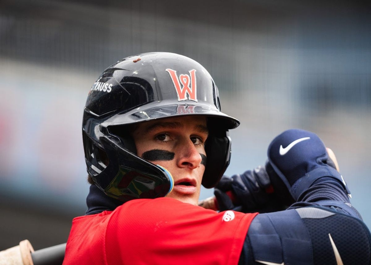 Red Sox top prospect Roman Anthony gets ready for an at-bat during a WooSox game on April 13, 2025 at Polar Park.