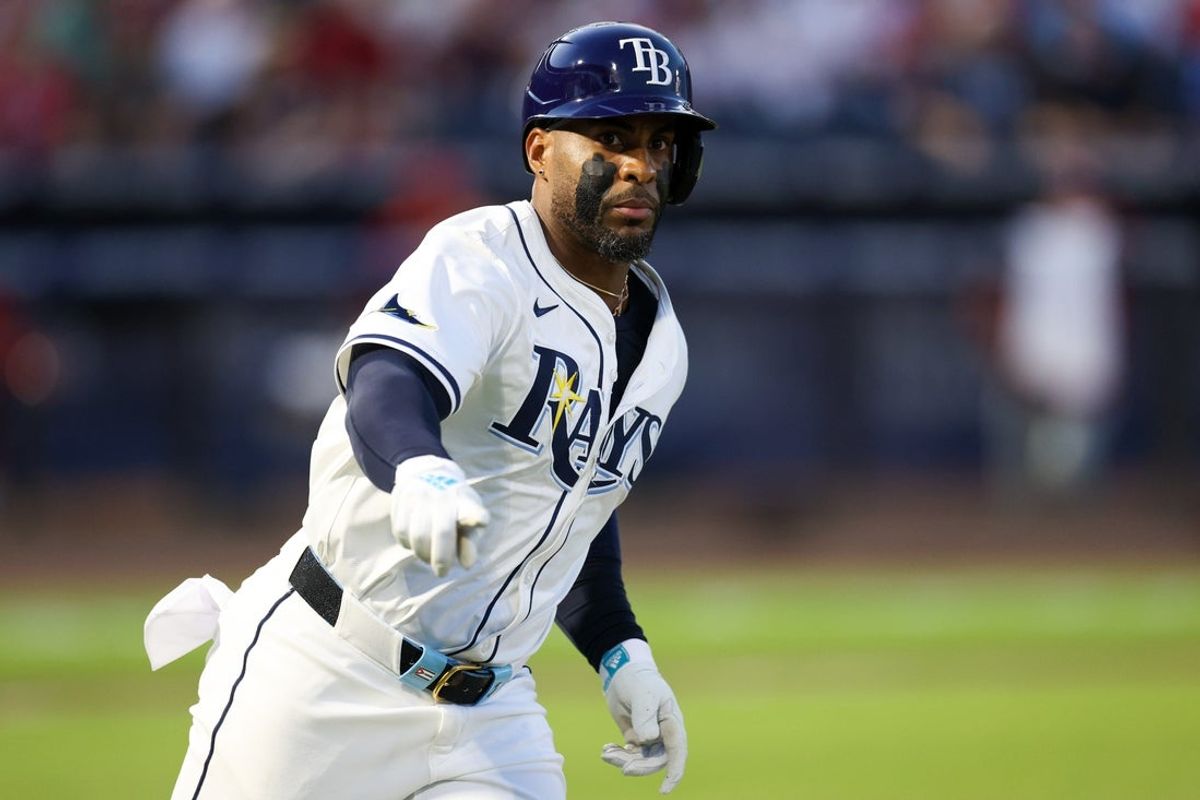 May 6, 2025; Tampa, Florida, USA; Tampa Bay Rays designated hitter Yandy Diaz (2) runs the bases after hitting a two run home run against the Philadelphia Phillies in the fourth inning at George M. Steinbrenner Field. Mandatory Credit: Nathan Ray Seebeck-Imagn Images