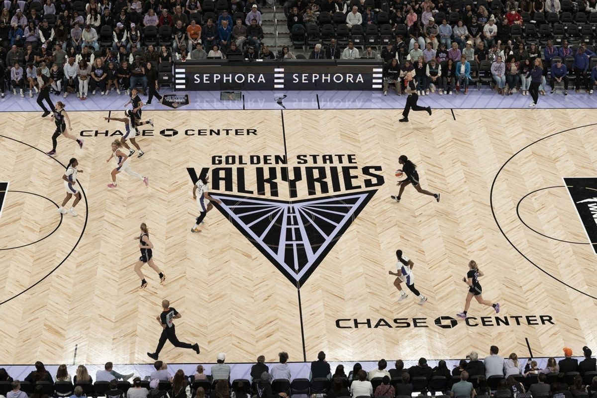 May 6, 2025; San Francisco, CA, USA; General view of Chase Center during the fourth quarter between the Golden State Valkyries and the Los Angeles Sparks. Mandatory Credit: Kyle Terada-Imagn Images