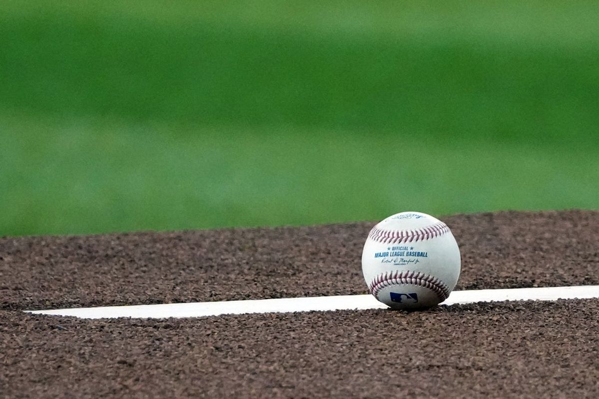May 7, 2025; Phoenix, Arizona, USA; A baseball sits on the mound before a game between the New York Mets and the Arizona Diamondbacks in the first inning at Chase Field. Mandatory Credit: Rick Scuteri-Imagn Images
