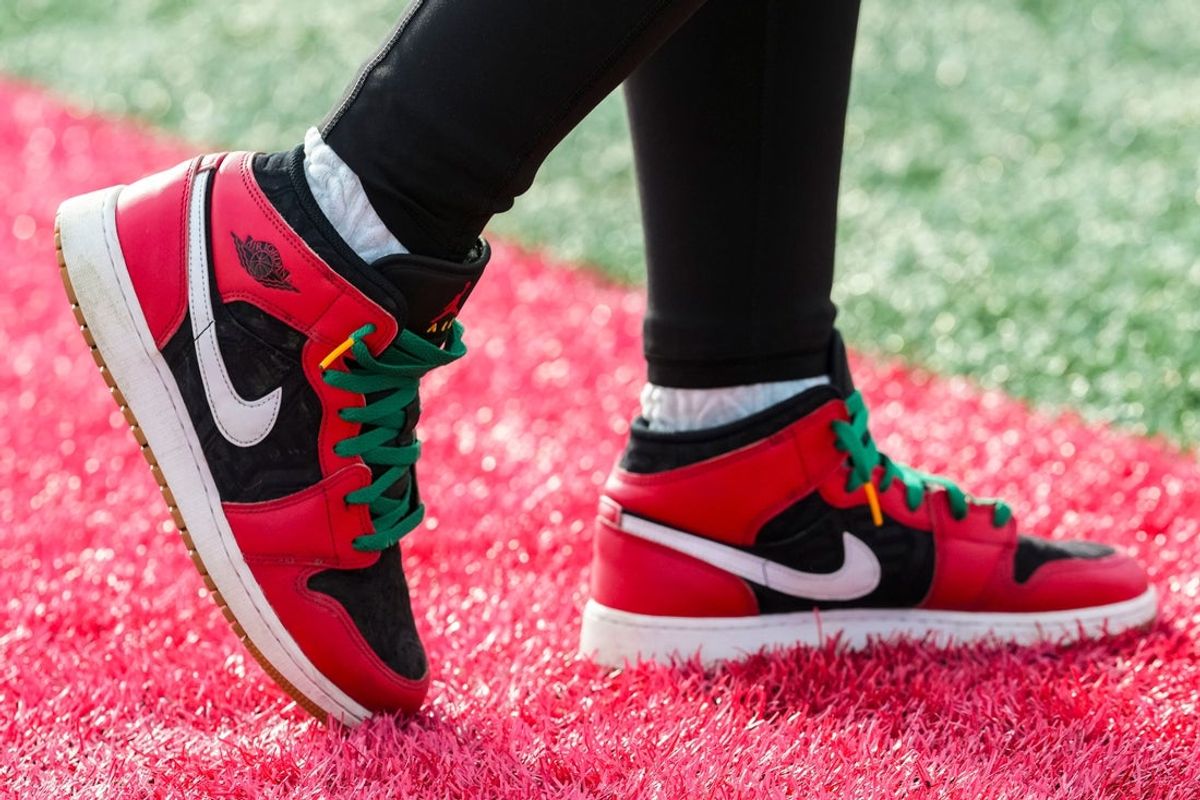 Lawrence North’s Tamika Beeler works at the long jump pit Tuesday, May 6, 2025, during a high school track and field meet between Lawrence North and Lawrence Central at Lawrence North High School in Indianapolis.