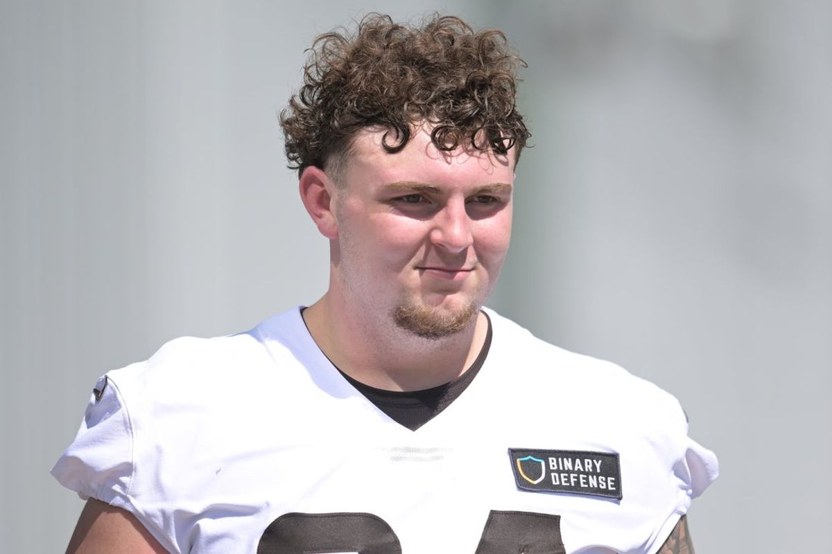 May 9, 2025; Berea, OH, USA; Cleveland Browns defensive tackle Mason Graham (94) walks off the field after rookie minicamp at CrossCountry Mortgage Campus. Mandatory Credit: Ken Blaze-Imagn Images