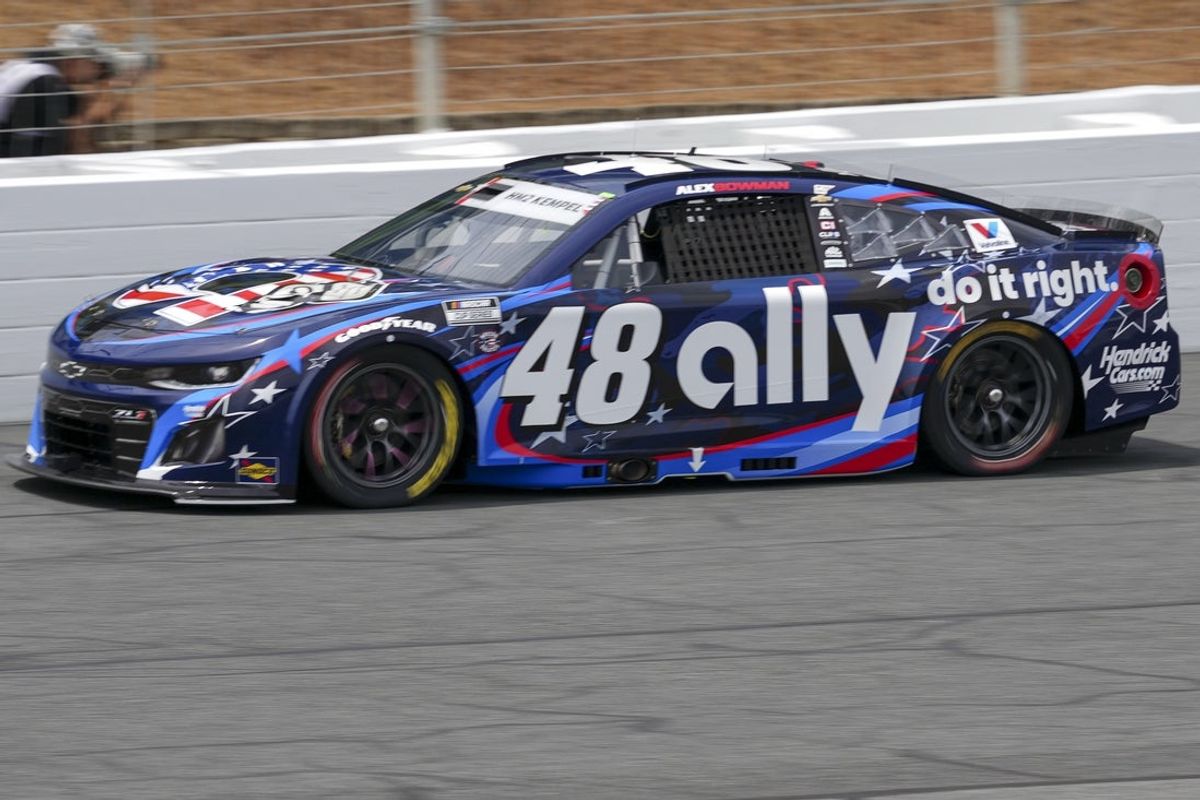 May 24, 2025; Concord, North Carolina, USA;  NASCAR Cup Series driver Alex Bowman (48) during qualifying at Charlotte Motor Speedway. Mandatory Credit: Jim Dedmon-Imagn Images