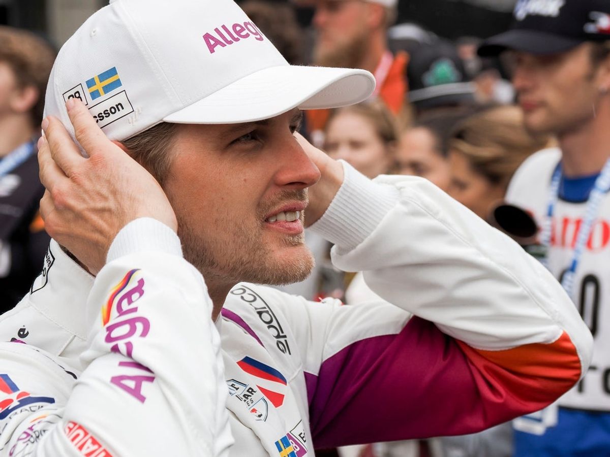 May 25, 2025; Indianapolis, Indiana, USA; Andretti Global driver Marcus Ericsson (28) moves on the track during introductions Sunday, May 25, 2025, ahead of the 109th running of the Indianapolis 500 at Indianapolis Motor Speedway. Mandatory Credit: Bob Goshert-USA TODAY Network via Imagn Images