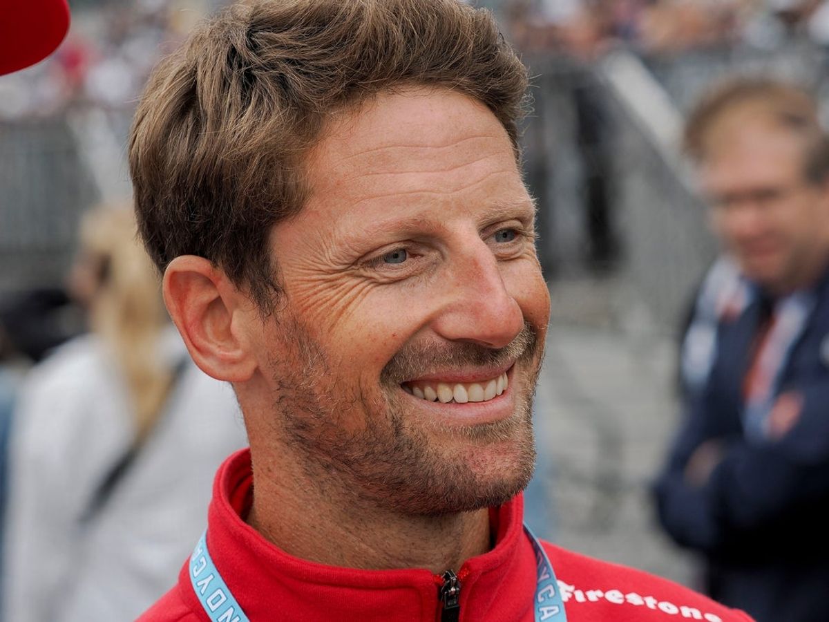Romain Grosjean ahead of the 109th running of the Indianapolis 500 at Indianapolis Motor Speedway.