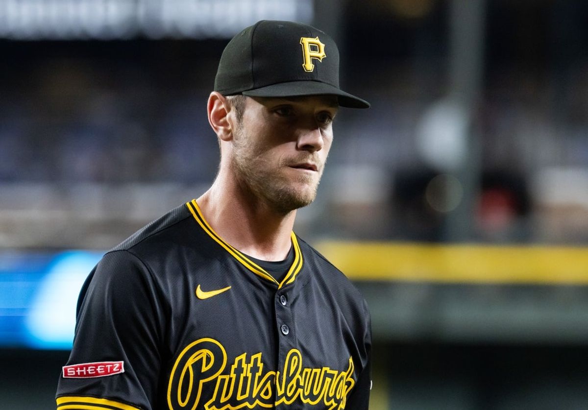 May 27, 2025; Phoenix, Arizona, USA; Pittsburgh Pirates pitcher Joey Wentz against the Arizona Diamondbacks at Chase Field. Mandatory Credit: Mark J. Rebilas-Imagn Images