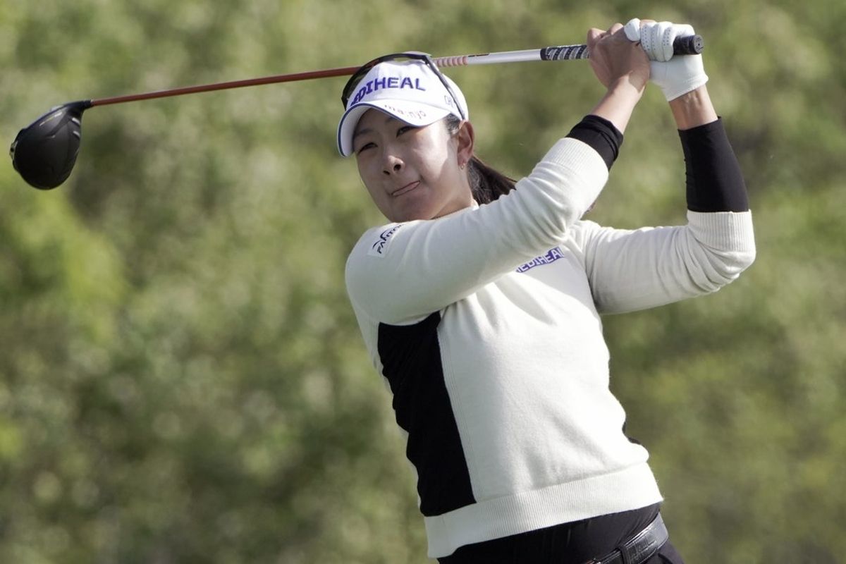 May 29, 2025; Erin, WI, USA; A Lim Kim hits off the 11th tee during the the first round of the U.S. Womenís Open at Erin Hills in the Town of Erin, Wisconsin. She birdied the hole. Mandatory Credit: Mark Hoffman/USA TODAY NETWORK via Imagn Images