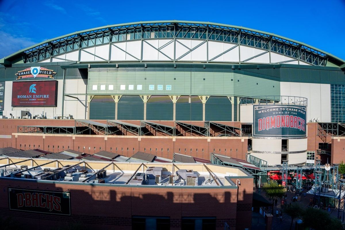 May 31, 2025; Phoenix, Arizona, USA; A general view of fans as they arrive for a baseball game between the Washington Nationals and Arizona Diamondbacks at Chase Field. Mandatory Credit: Allan Henry-Imagn Images