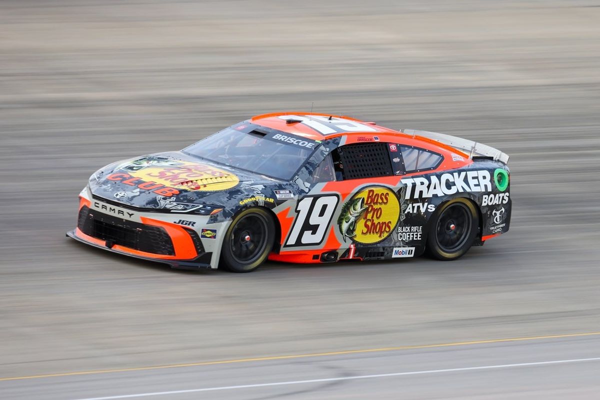 Jun 1, 2025; Lebanon, Tennessee, USA; NASCAR Cup Series driver Chase Briscoe (19) during the Cracker Barrel 400 at Nashville Superspeedway. Mandatory Credit: Randy Sartin-Imagn Images