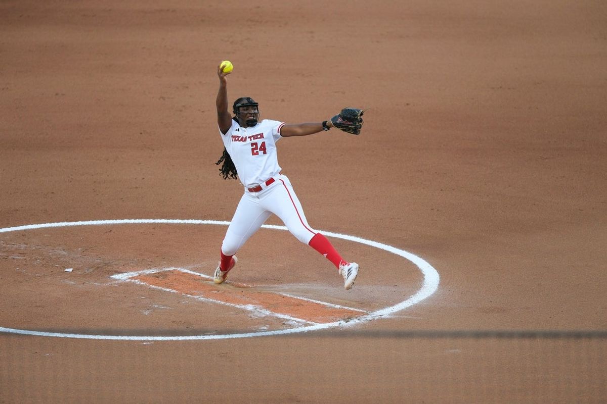 Texas Tech starting pitcher NiJaree Canady (24) in Game 2 of the Women's College World Series championship series between the Texas Longhorns at Texas Tech Red Raiders at Devon Park in Oklahoma City, Thursday, June 5, 2025. Texas Tech won 4-3.