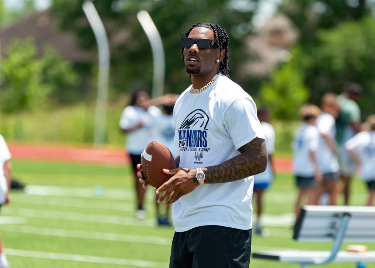 Malik Nabers Youth Football Camp in Youngsville, LA. Friday, June 6, 2025.