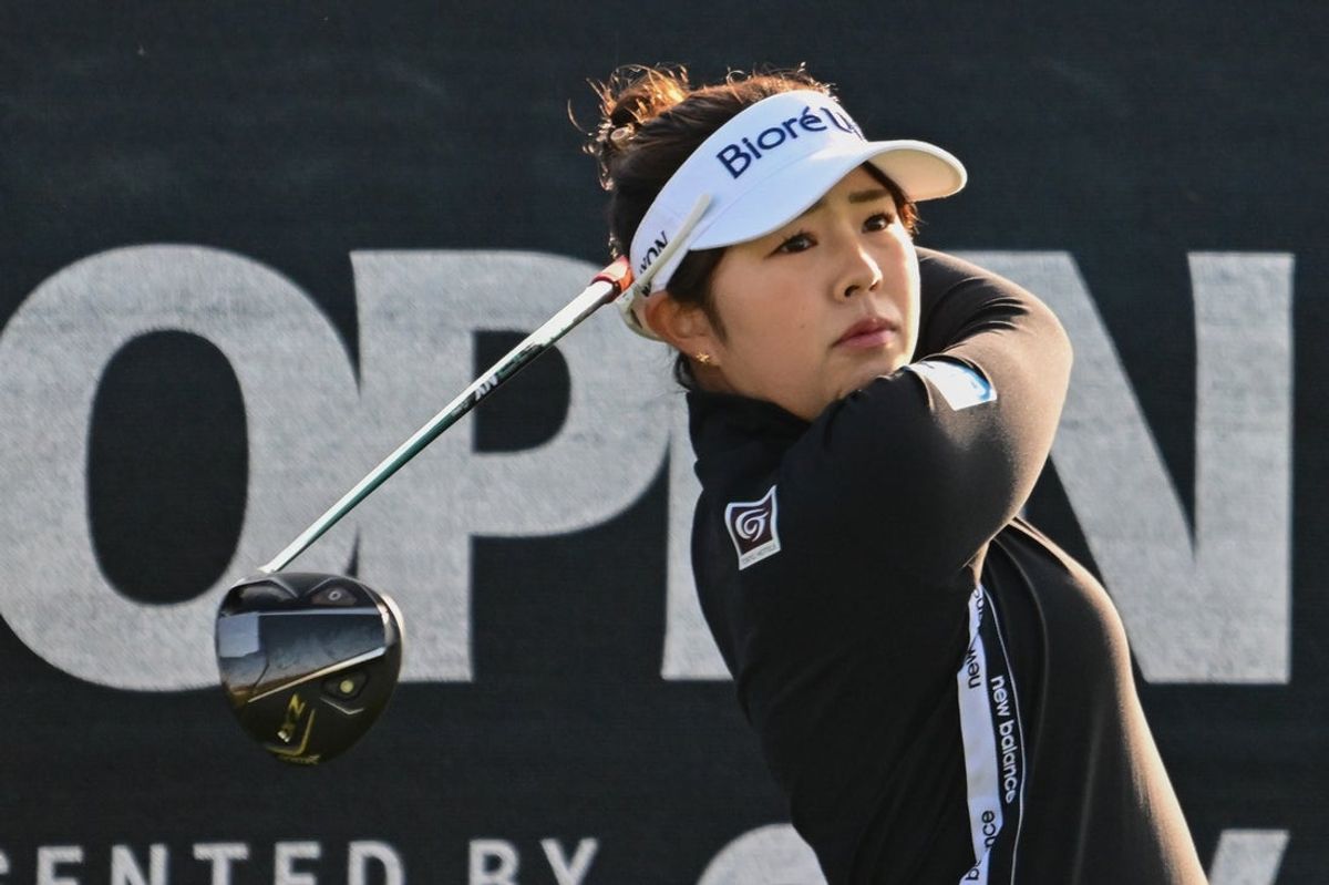 May 30, 2025; Erin, Wisconsin, USA; Miyu Yamashita during the second round of the U.S. Women's Open golf tournament. Mandatory Credit: Benny Sieu-Imagn Images