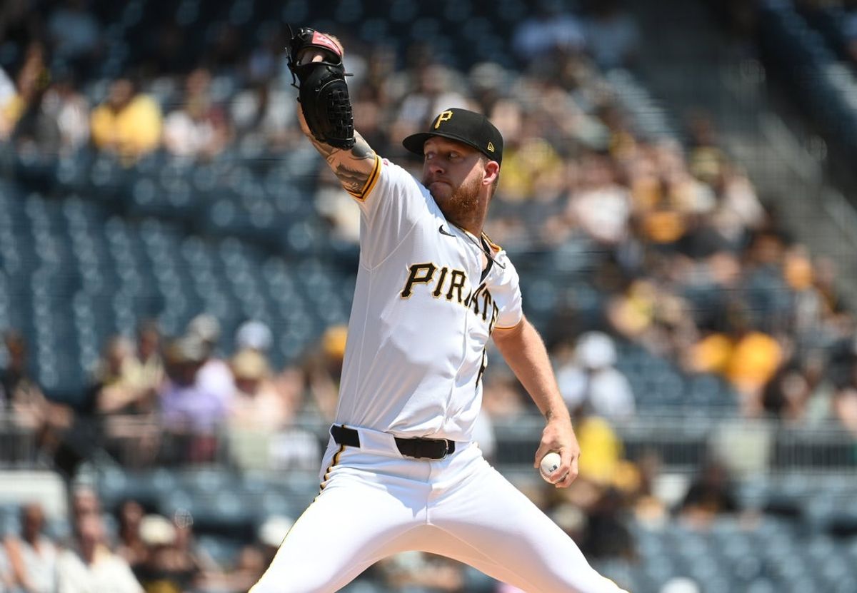 Jun 11, 2025; Pittsburgh, Pennsylvania, USA;  Pittsburgh Pirates starting pitcher Bailey Falter throws to the Miami Marlins at PNC Park. Mandatory Credit: Philip G. Pavely-Imagn Images