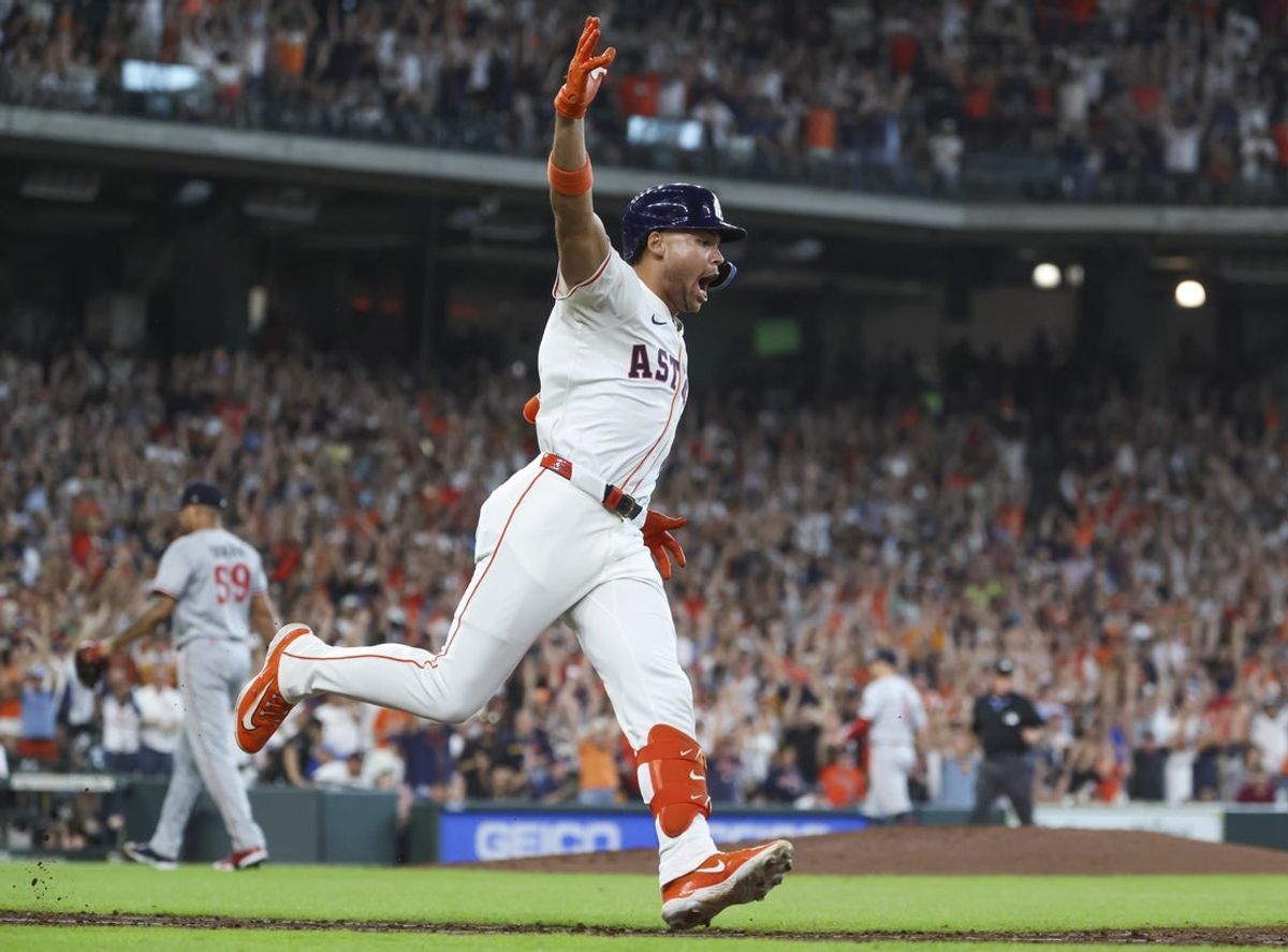 Jun 14, 2025; Houston, Texas, USA; Minnesota Twins relief pitcher Jhoan Duran (59) walks off the mound after Houston Astros right fielder Cam Smith (11) hits a walk-off RBI single during the ninth inning at Daikin Park. Mandatory Credit: Troy Taormina-Imagn Images