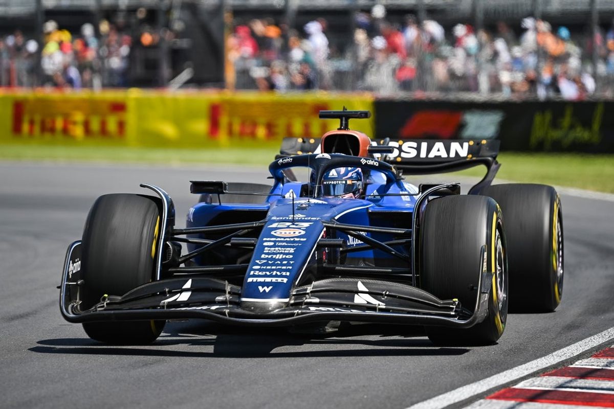Jun 15, 2025; Montreal, Quebec, Canada; Williams driver Alexander Albon (23) during the F1 Canadian Grand Prix at Circuit Gilles-Villeneuve. Mandatory Credit: David Kirouac-Imagn Images