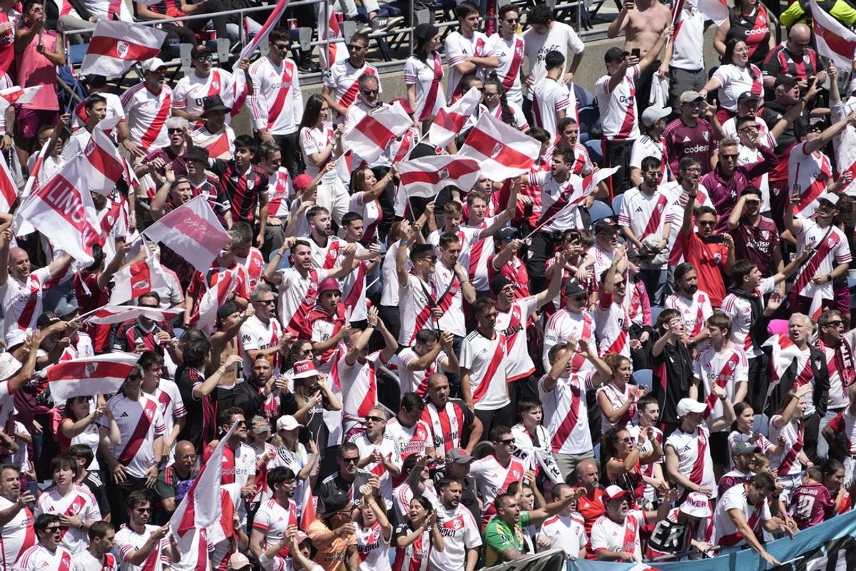 Jun 17, 2025; Seattle, Washington, USA; CA River Plate fans cheer during the second half against the Urawa Red Diamonds in a group stage match of the 2025 FIFA Club World Cup at Lumen Field. Mandatory Credit: Stephen Brashear-Imagn Images