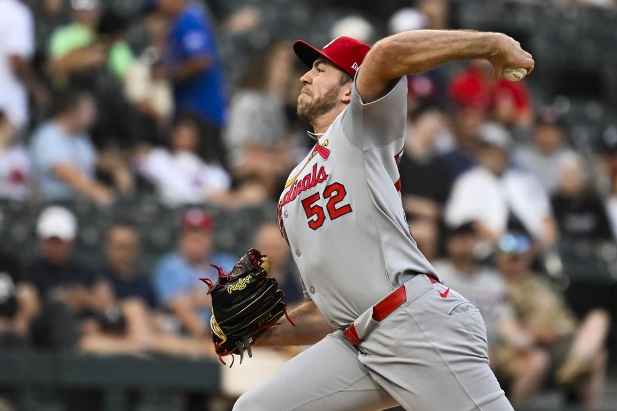 Jun 17, 2025; Chicago, Illinois, USA;  St. Louis Cardinals pitcher Matthew Liberatore (52) delivers against the Chicago White Sox during the first inning at Rate Field. Mandatory Credit: Matt Marton-Imagn Images