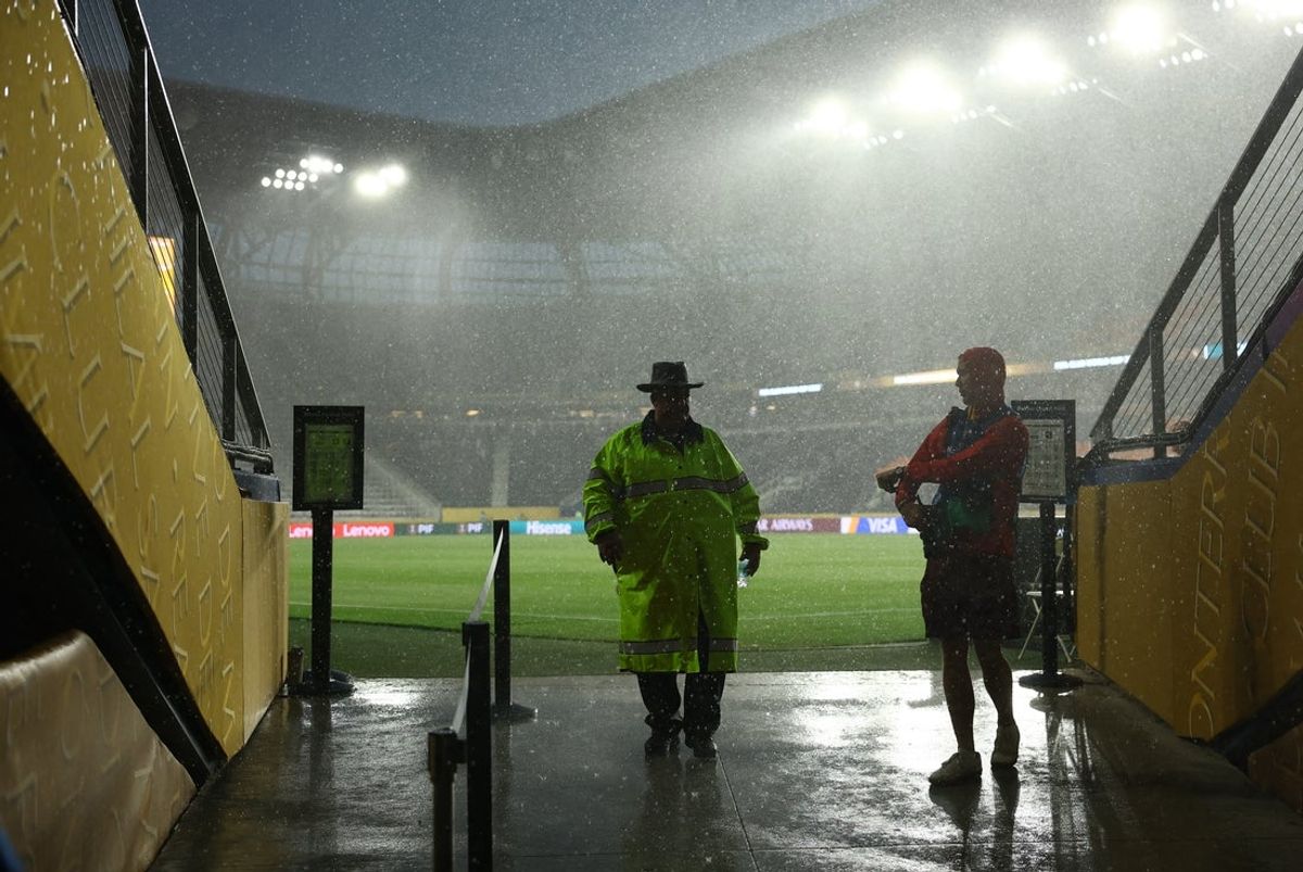 [Subscription Customers Only] Jun 18, 2025; Cincinnati, Ohio, USA; General view inside the stadium as the match is delayed due to adverse weather during a group stage match of the 2025 FIFA Club World Cup at TQL Stadium. Mandatory Credit: Kai Pfaffenbach-Reuters via Imagn Images