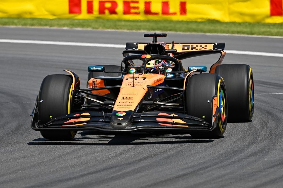 Jun 15, 2025; Montreal, Quebec, Canada; McLaren driver Oscar Piastri (81) during the F1 Canadian Grand Prix at Circuit Gilles-Villeneuve. Mandatory Credit: David Kirouac-Imagn Images