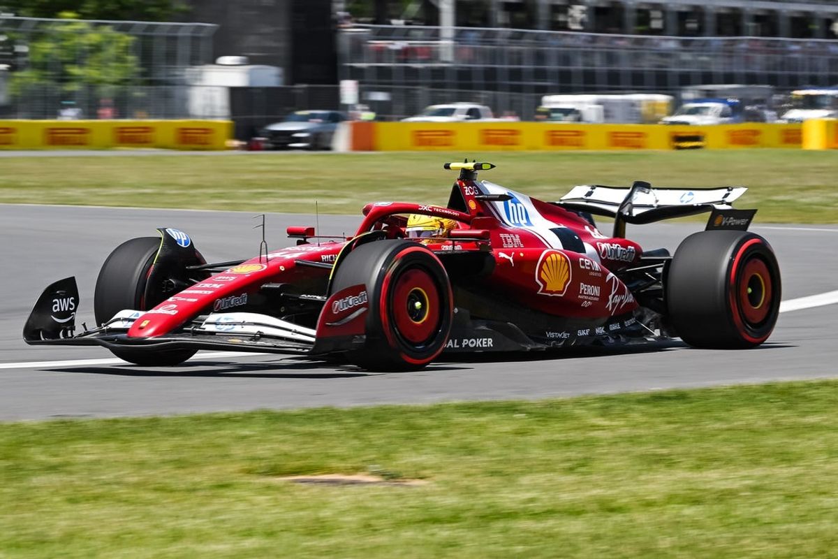 Jun 15, 2025; Montreal, Quebec, Canada; Ferrari driver Lewis Hamilton (44) during the F1 Canadian Grand Prix at Circuit Gilles-Villeneuve. Mandatory Credit: David Kirouac-Imagn Images