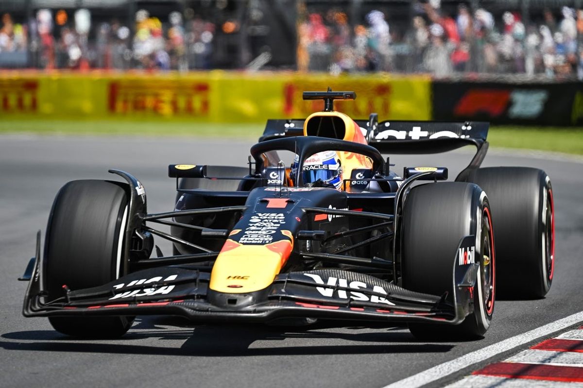 Jun 15, 2025; Montreal, Quebec, Canada; Red Bull Racing driver Max Verstappen (1) during the F1 Canadian Grand Prix at Circuit Gilles-Villeneuve. Mandatory Credit: David Kirouac-Imagn Images