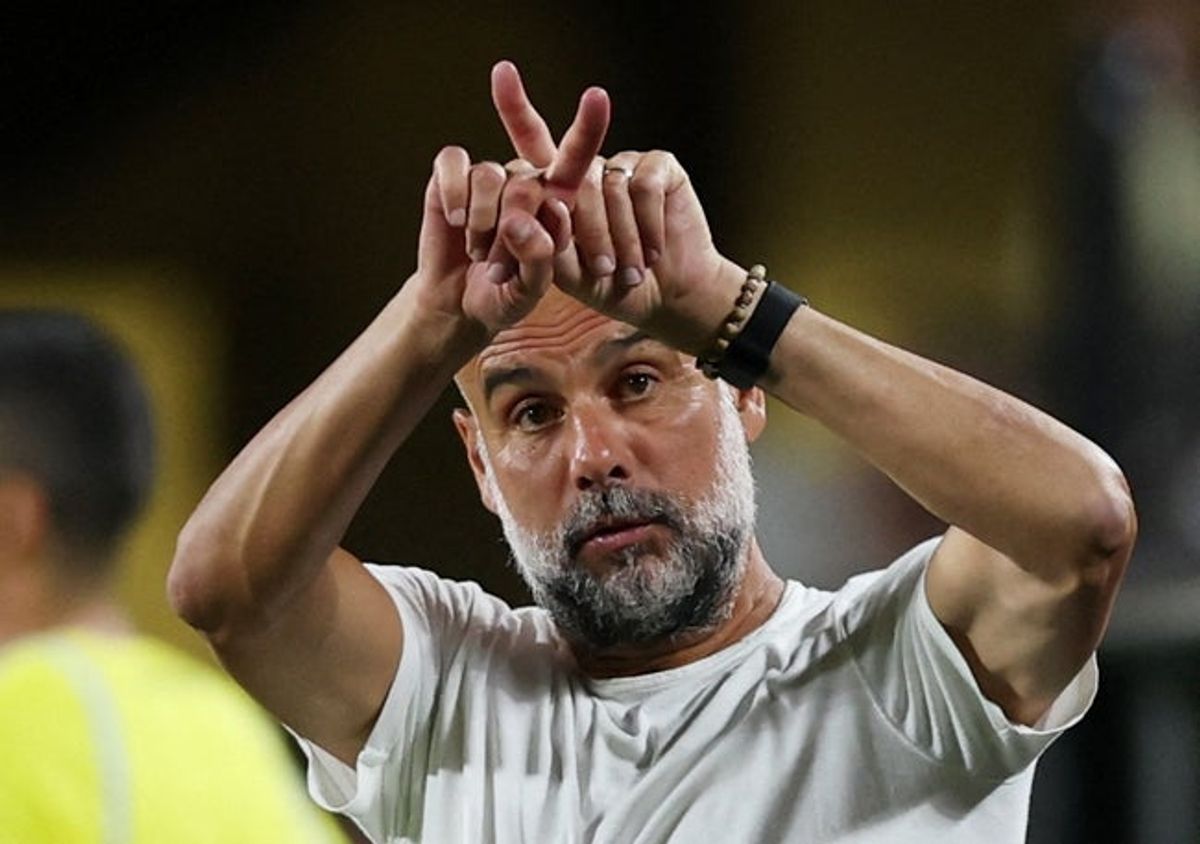 Manchester City manager Pep Guardiola. Mandatory Credit: Lee Smith-Reuters via Imagn Images