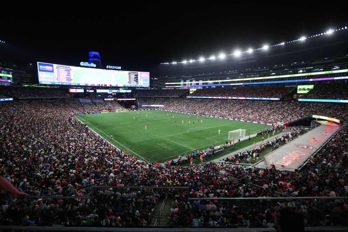 Jul 9, 2025; Foxborough, Massachusetts, USA; A general view of Gillette Stadium during a game between the New England Revolution and Inter Miami CF. Mandatory Credit: Paul Rutherford-Imagn Images
