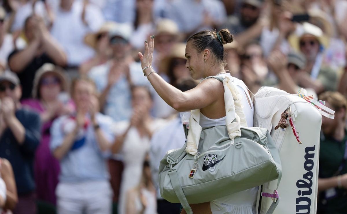 (File photo) Aryna Sabalenka pictured in 2025 at the All England Lawn Tennis and Croquet Club. Mandatory Credit: Susan Mullane-Imagn Images