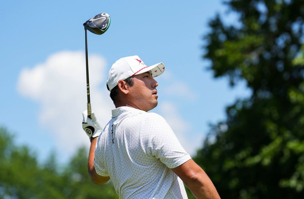 Chan Kim finished -9 under for a 61 and has the current lead Thursday at the PGA ISCO Championship held at Hurstbourne Country Club in Louisville, Kentucky. July 10, 2025