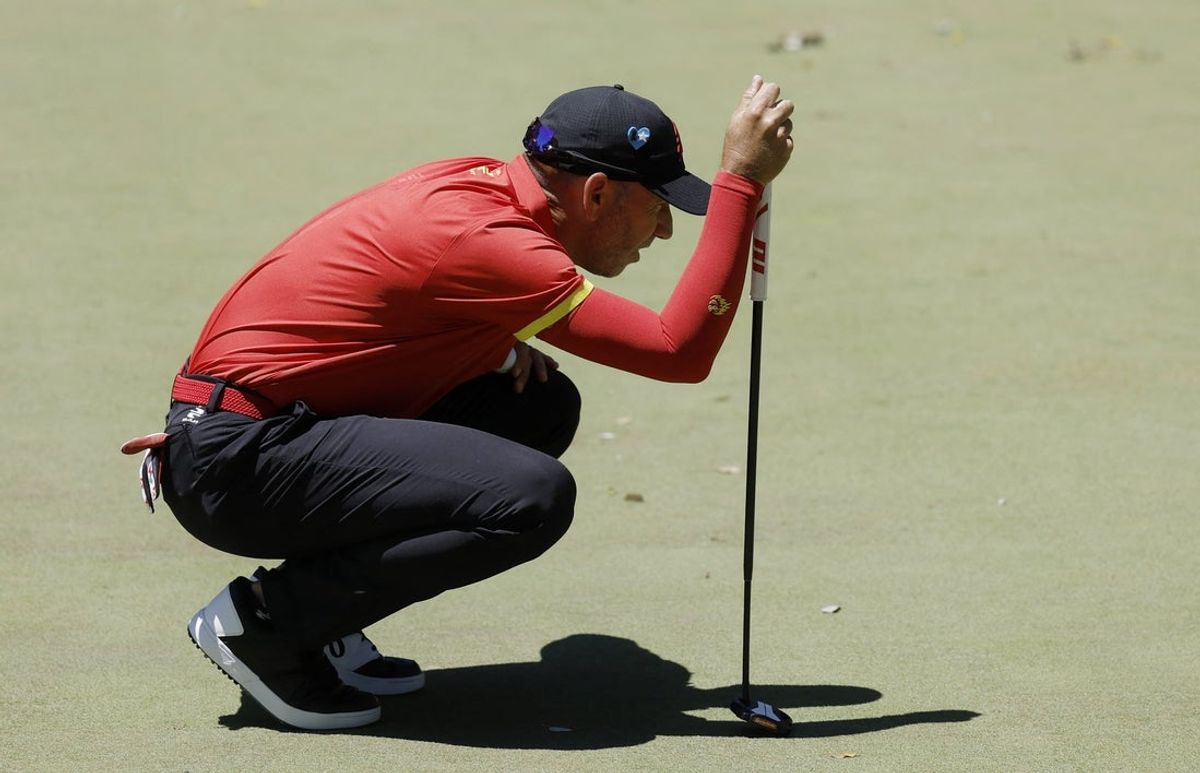 [US, Mexico, & Canada customers only] July 11, 2025; Andalucia, SPAIN; Sergio Garcia in action during the first round of LIV Golf Spain at Real Club Valderrama. Mandatory Credit: Jon Nazca/Reuters via Imagn Images