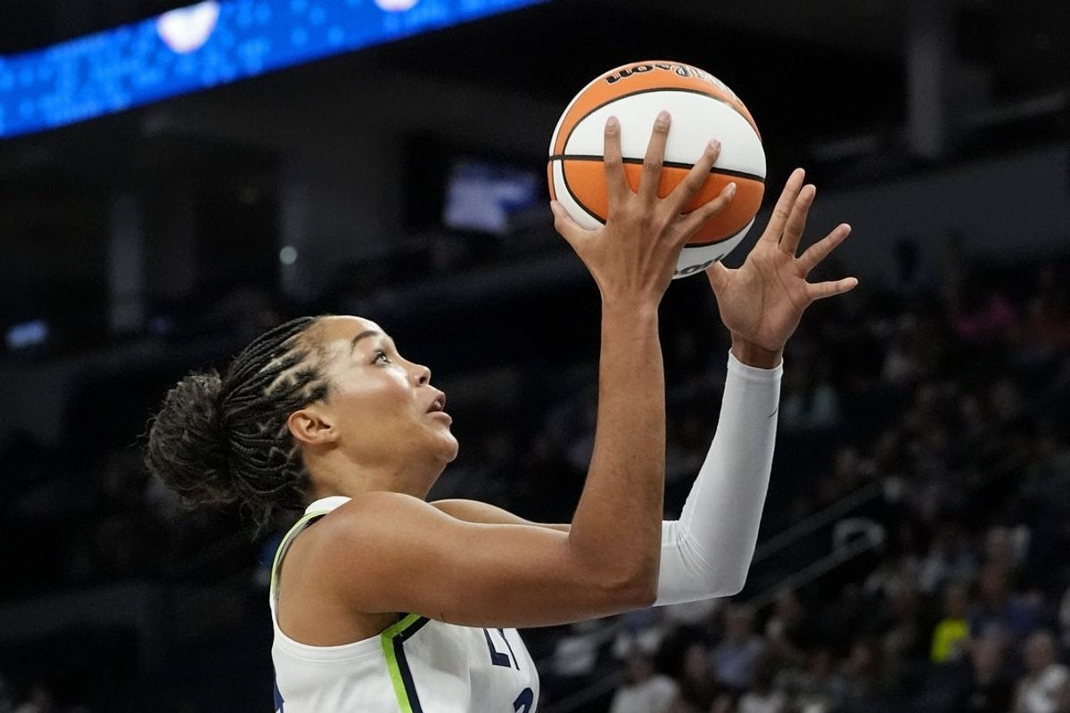Jul 16, 2025; Minneapolis, Minnesota, USA; Minnesota Lynx forward Napheesa Collier (24) shoots against the Phoenix Mercury in the first quarter at Target Center. Mandatory Credit: Bruce Kluckhohn-Imagn Images