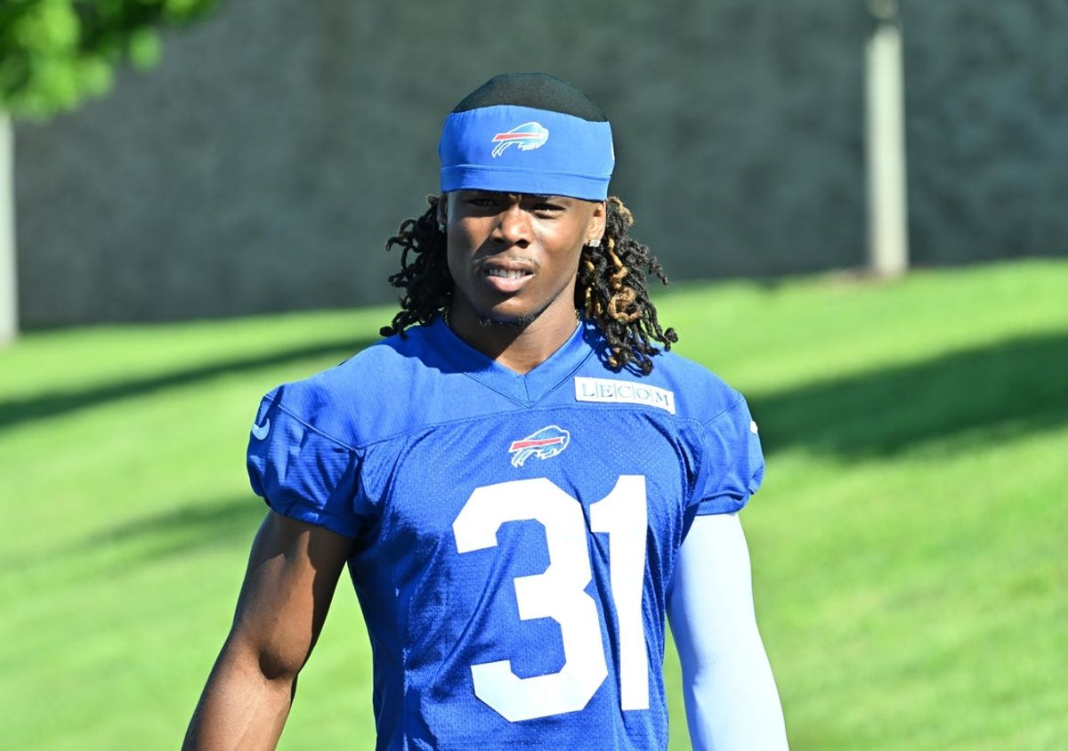 Rochester, NY, USA; Buffalo Bills cornerback Maxwell Hairston (31) enters the field during training camp at St. John Fisher University. Mandatory Credit: Mark Konezny-Imagn Images