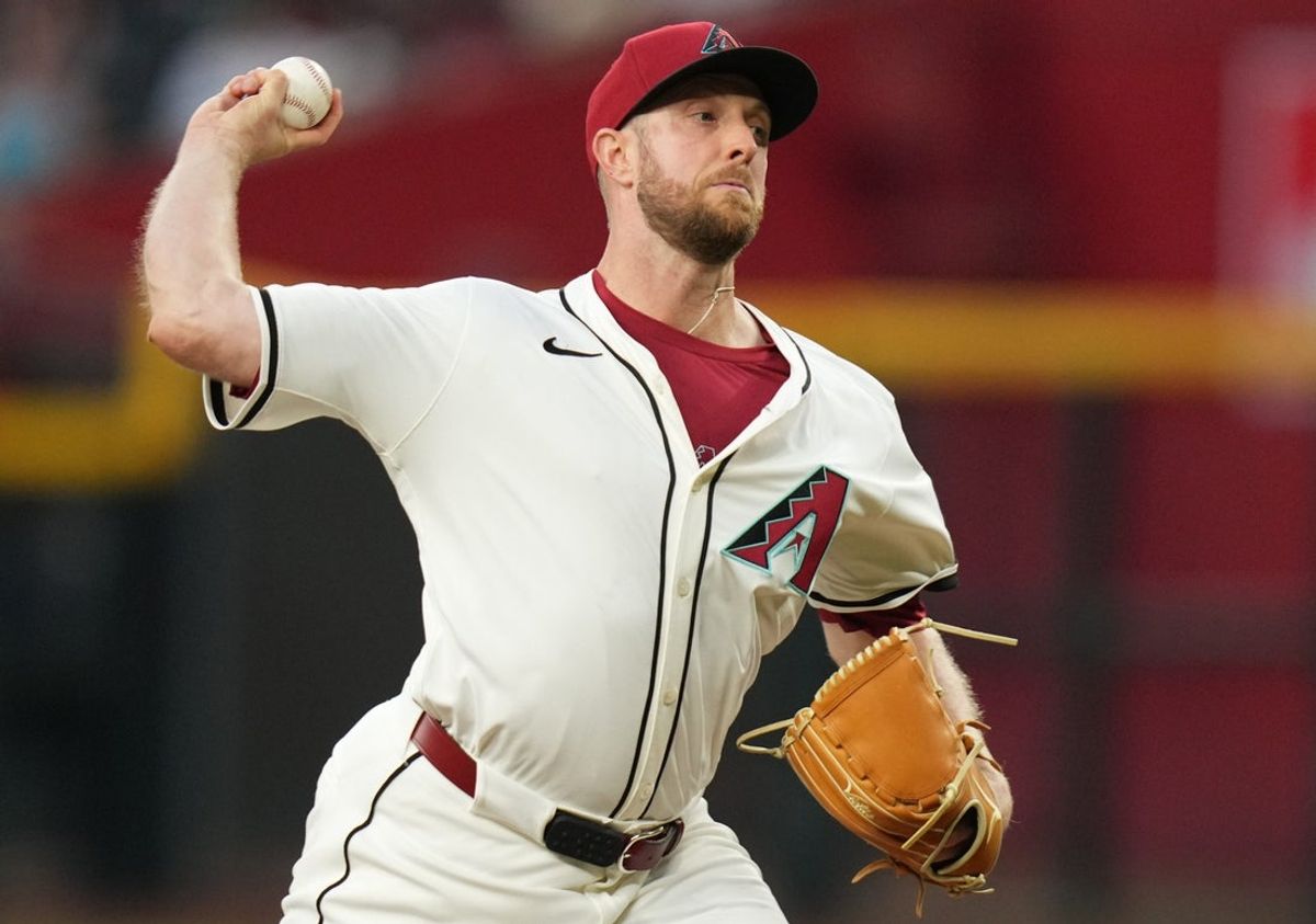 Arizona Diamondbacks right-hander Merrill Kelly (29) pitches against the Baltimore Orioles at Chase Field in Phoenix on April 8, 2025.
