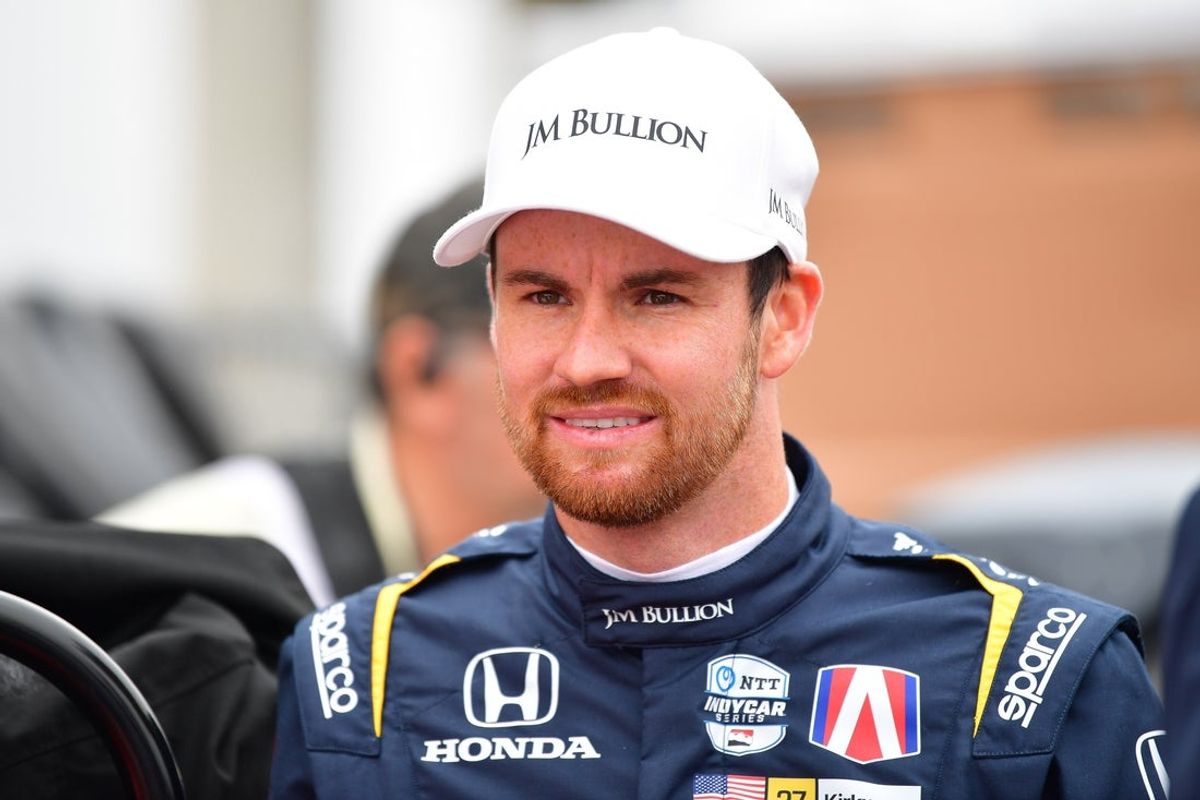 Jul 26, 2025; Salinas, California, USA; Andretti driver Kyle Kirkwood at WeatherTech Raceway Laguna Seca. Mandatory Credit: Gary A. Vasquez-Imagn Images