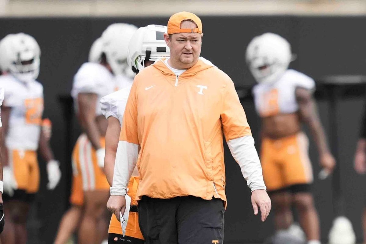 Tennessee head coach Josh Heupel during Tennessee football preseason practice, in Knoxville, Tennessee, July 31, 2025.