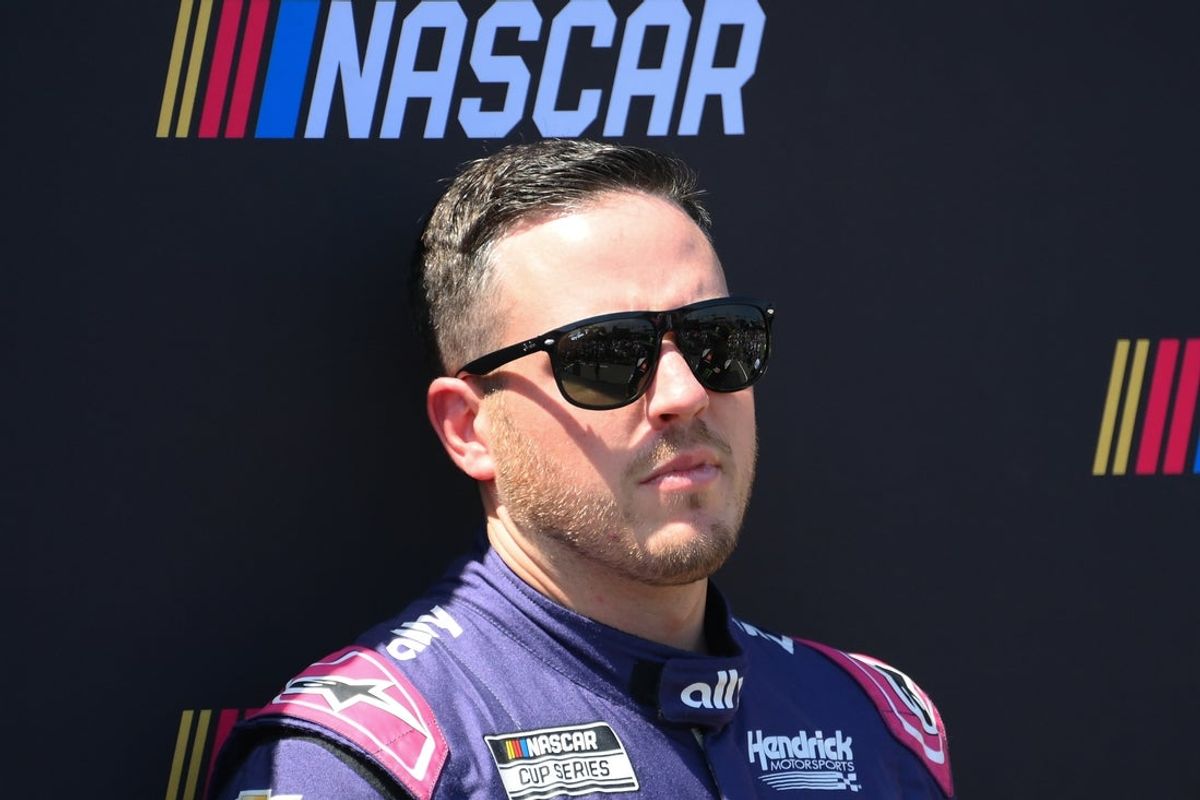 Aug 10, 2025; Watkins Glen, New York, USA; NASCAR Cup Series driver Alex Bowman (48) looks on prior to the Go Bowling at The Glen at Watkins Glen International. Mandatory Credit: Rich Barnes-Imagn Images