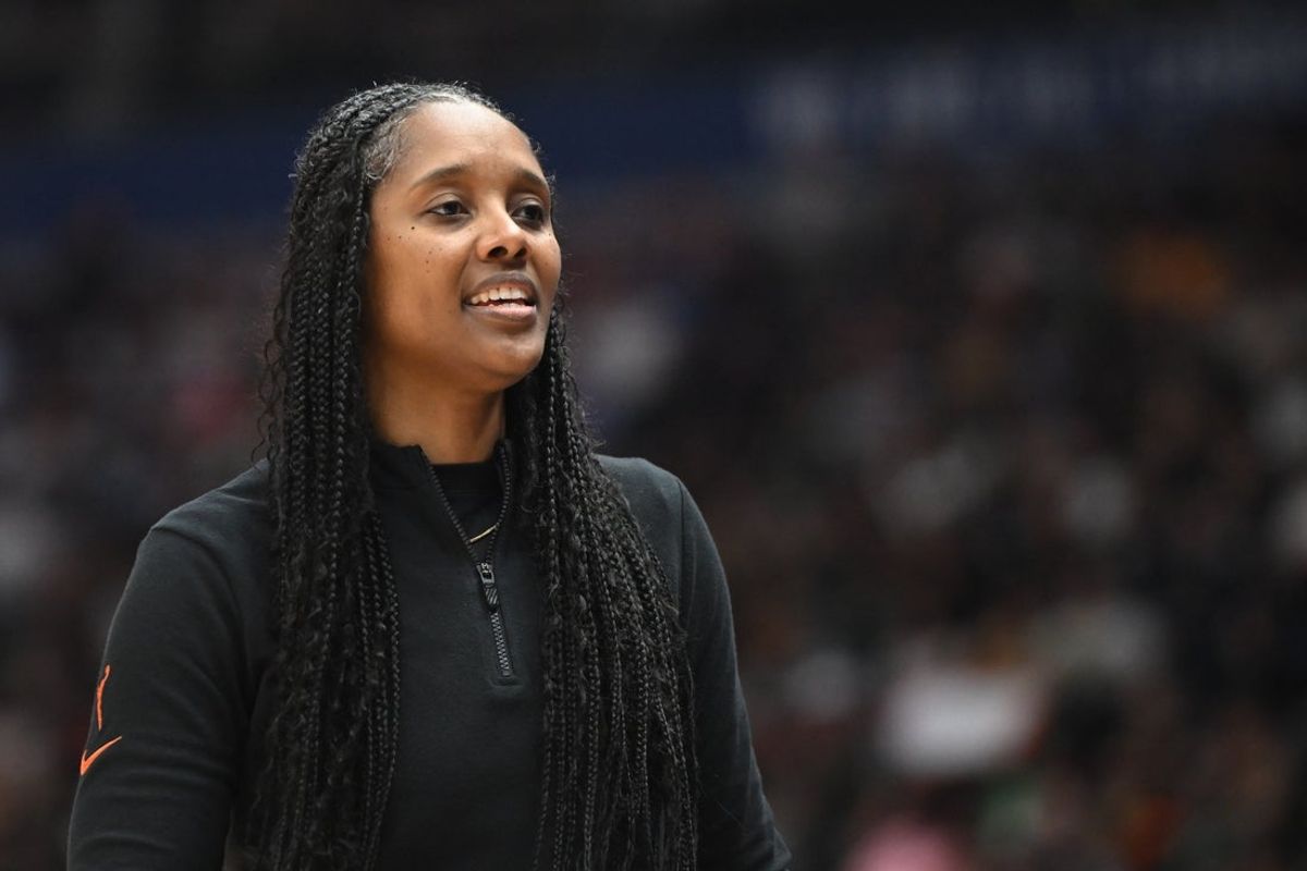 Aug 15, 2025; Vancouver, British Columbia, CAN;  Seattle Storm head coach Noell Quinn looks on during the second half against the Atlanta Dream at Rogers Arena. Mandatory Credit: Anne-Marie Sorvin-Imagn Images