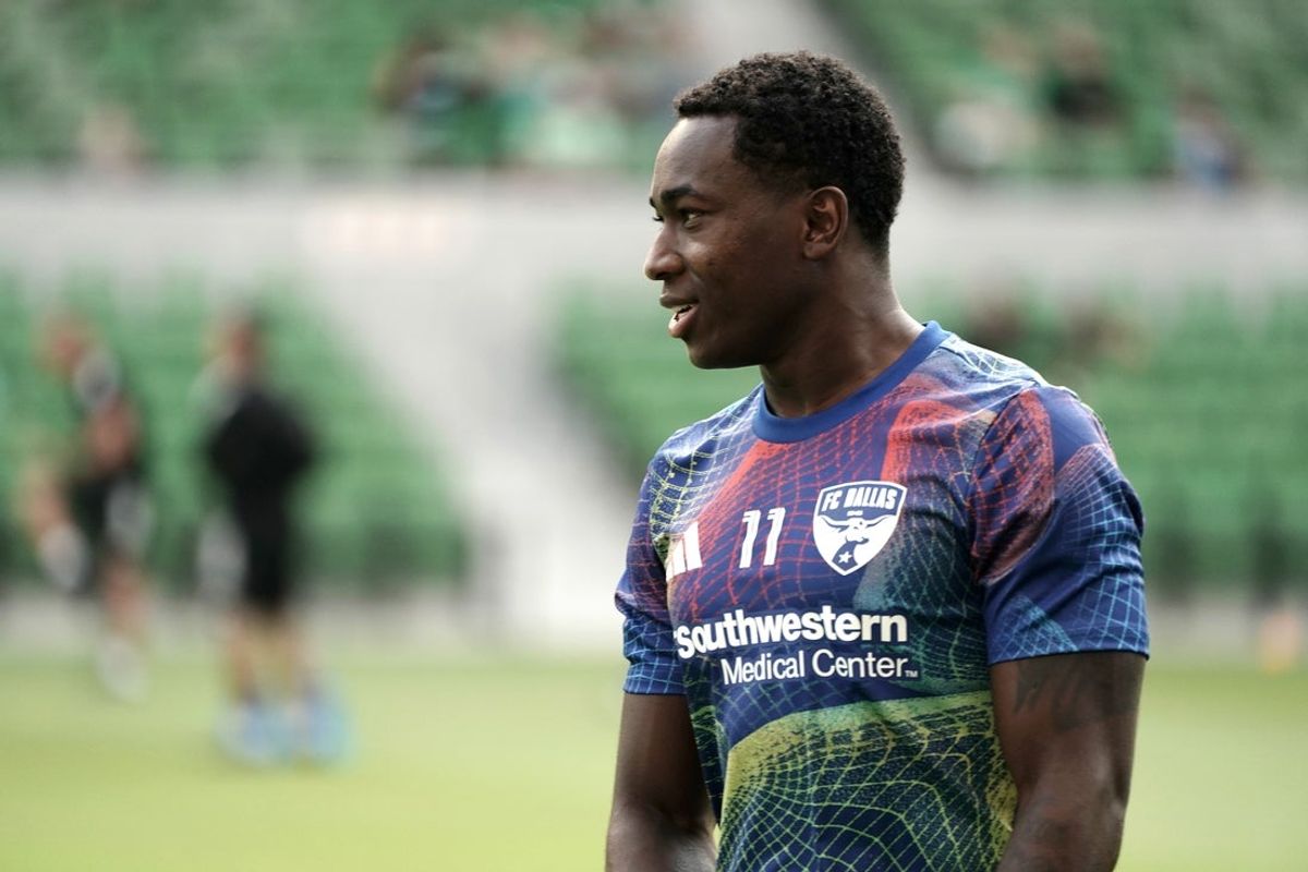 Aug 16, 2025; Austin, Texas, USA; FC Dallas forward Anderson Julio (11) warms up before the start of the game against Austin FC at Q2 Stadium. Mandatory Credit: Dustin Safranek-Imagn Images