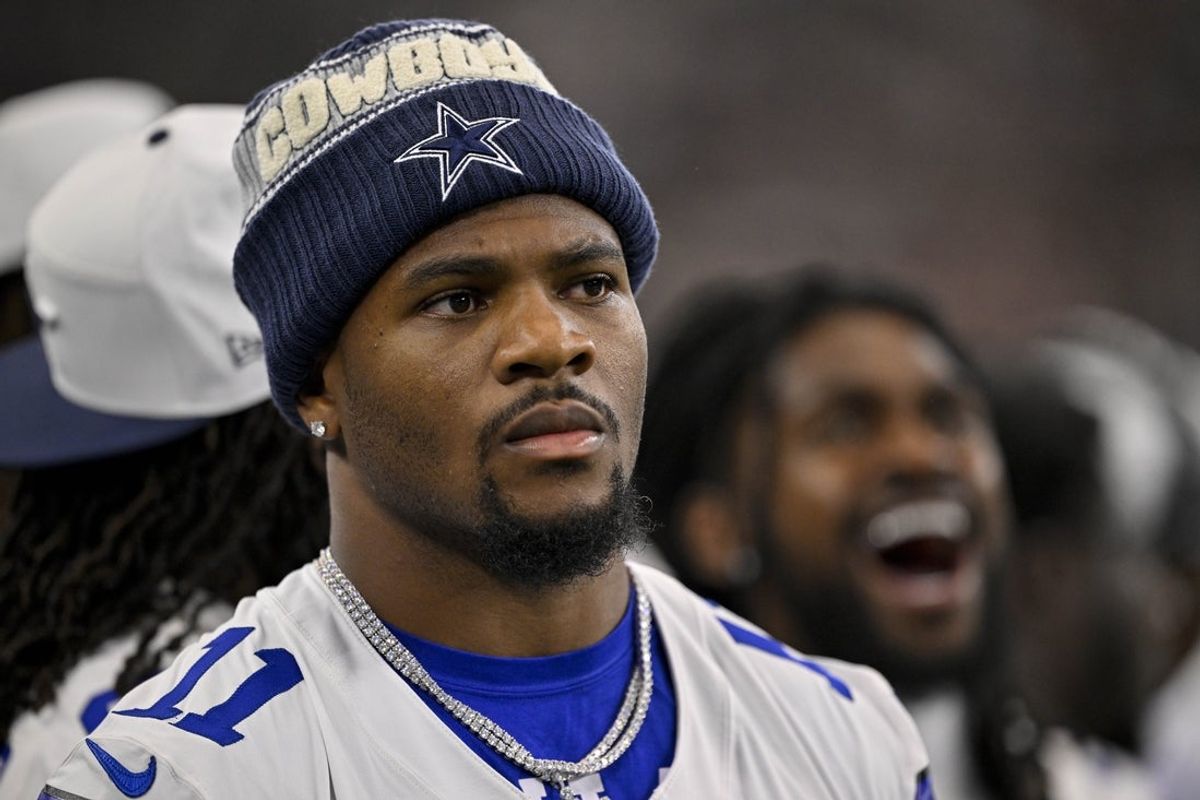 Aug 16, 2025; Arlington, Texas, USA; Dallas Cowboys defensive end Micah Parsons (11) looks on before the game between the Dallas Cowboys and the Baltimore Ravens at AT&T Stadium. Mandatory Credit: Jerome Miron-Imagn Images